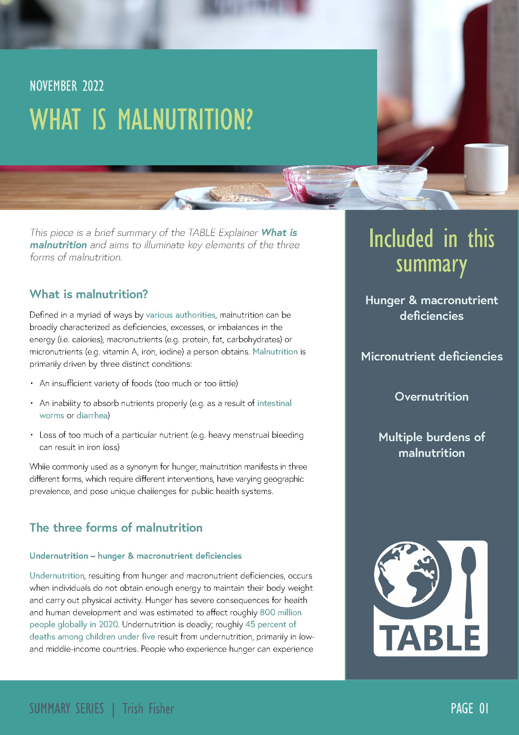 example of research topic about malnutrition